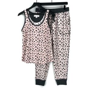 KAREN NEUBURGER Live Love Lounge Pajama Set Pink Leopard S